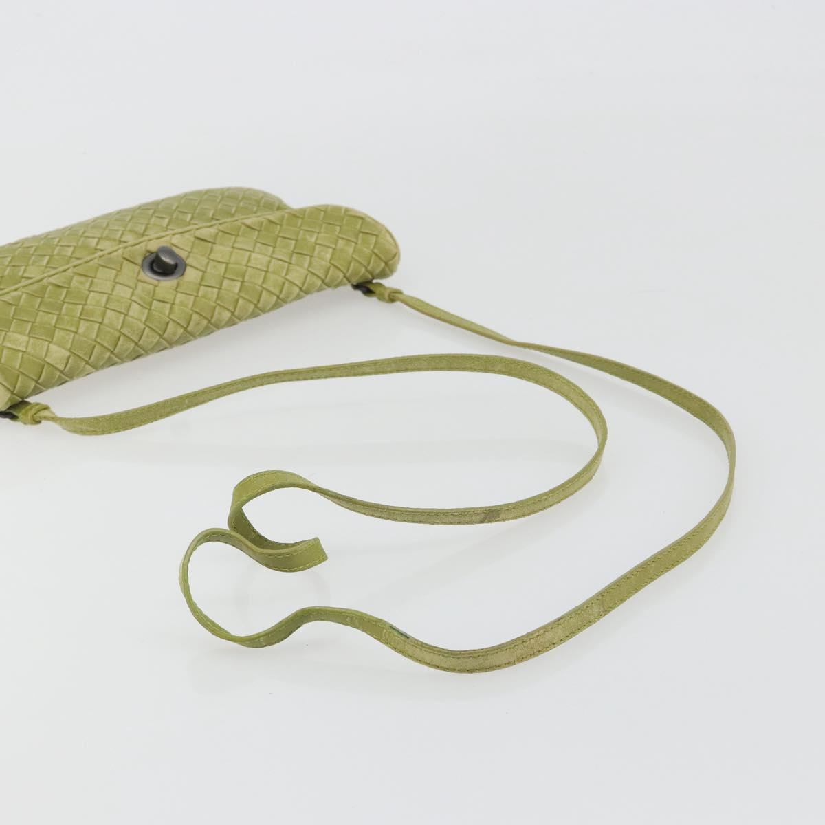 BOTTEGA VENETA INTRECCIATO Shoulder Bag Leather Green Auth ep15319