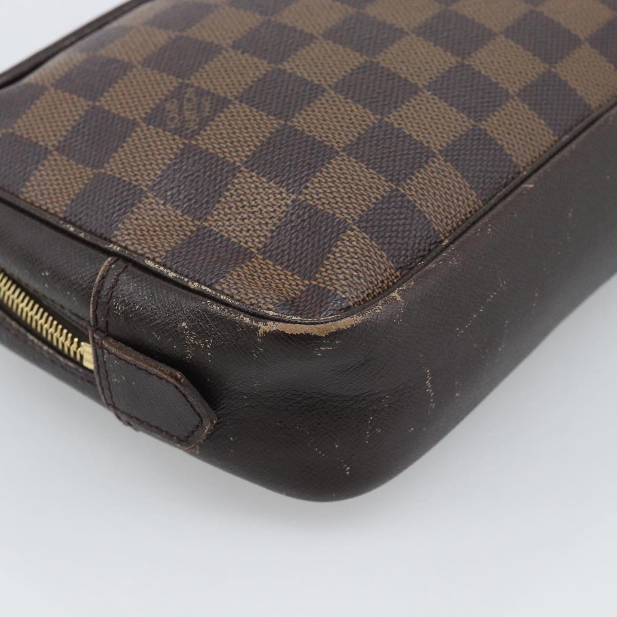 LOUIS VUITTON Damier Ebene Trousse Toilette 25 Clutch Bag N47623 LV Auth ep15320