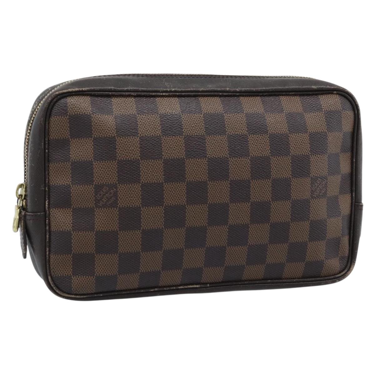 LOUIS VUITTON Damier Ebene Trousse Toilette 25 Clutch Bag N47623 LV Auth ep15320