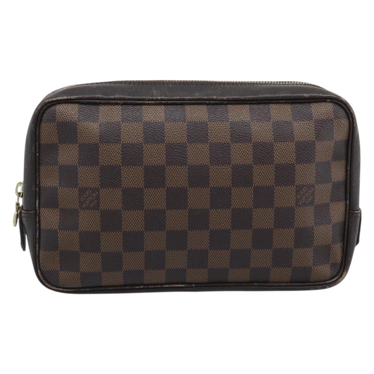 LOUIS VUITTON Damier Ebene Trousse Toilette 25 Clutch Bag N47623 LV Auth ep15320