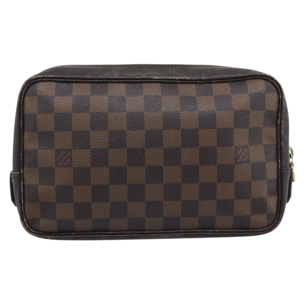 LOUIS VUITTON Damier Ebene Trousse Toilette 25 Clutch Bag N47623 LV Auth ep15320