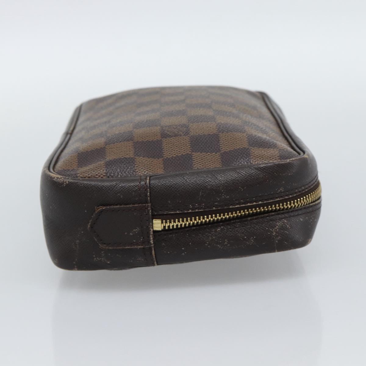 LOUIS VUITTON Damier Ebene Trousse Toilette 25 Clutch Bag N47623 LV Auth ep15320
