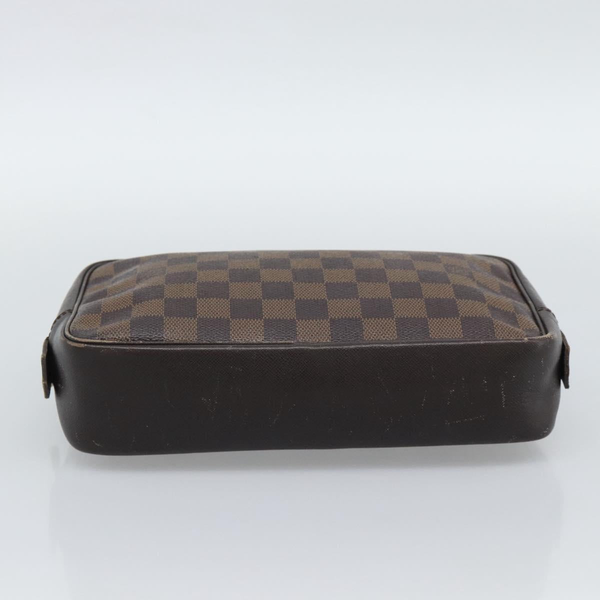LOUIS VUITTON Damier Ebene Trousse Toilette 25 Clutch Bag N47623 LV Auth ep15320