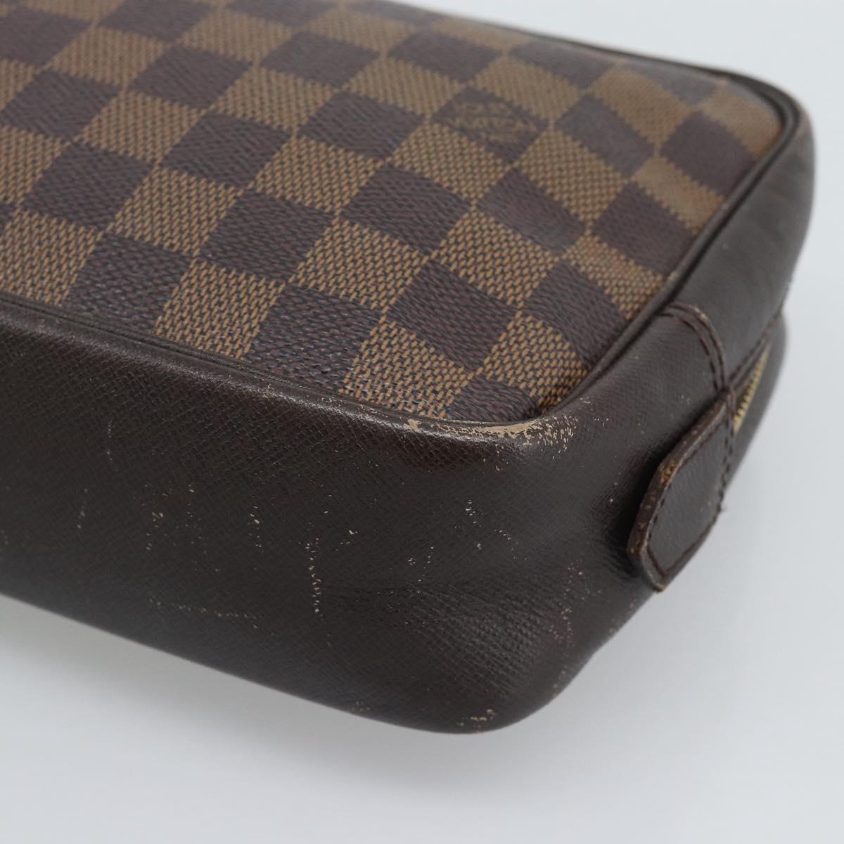 LOUIS VUITTON Damier Ebene Trousse Toilette 25 Clutch Bag N47623 LV Auth ep15320