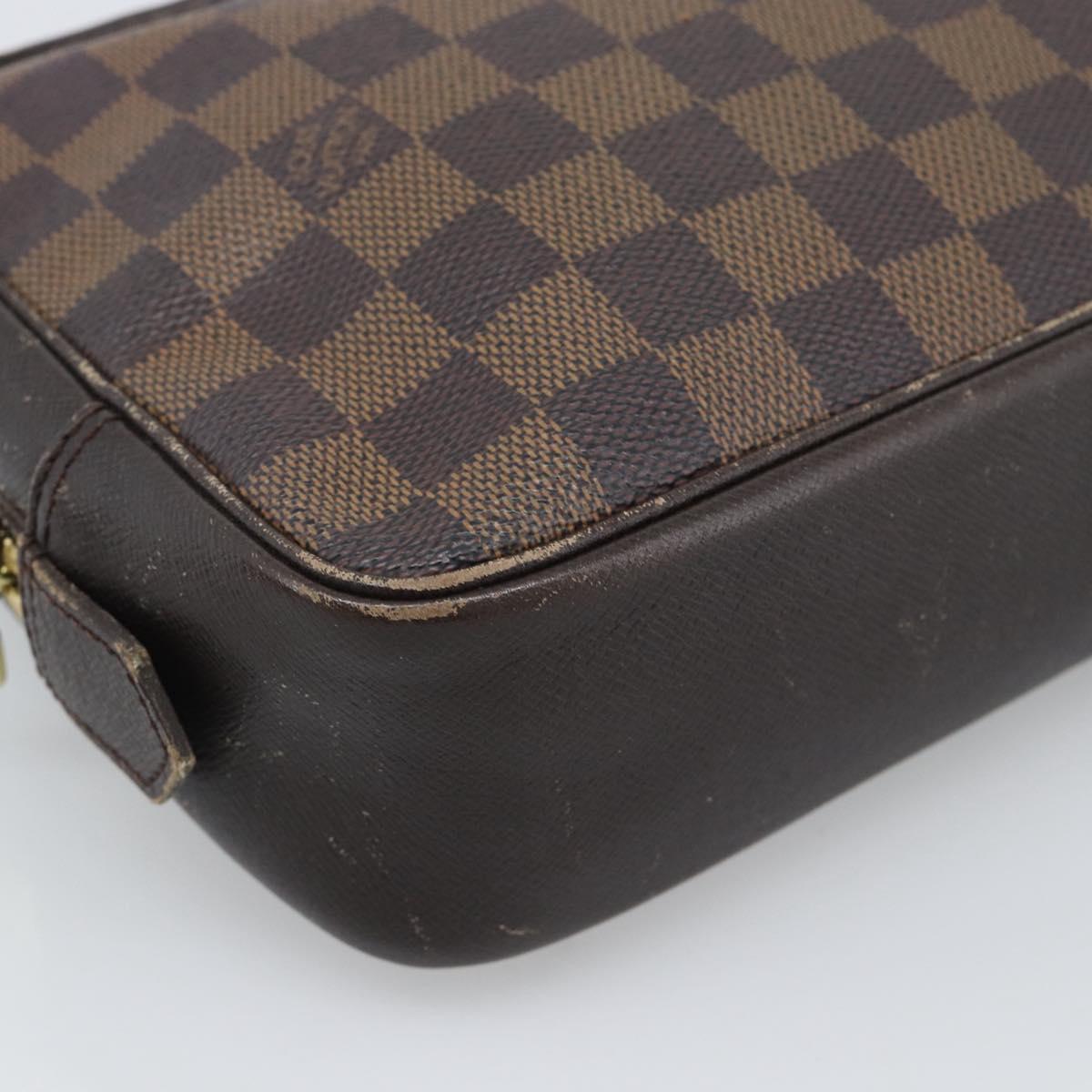 LOUIS VUITTON Damier Ebene Trousse Toilette 25 Clutch Bag N47623 LV Auth ep15320