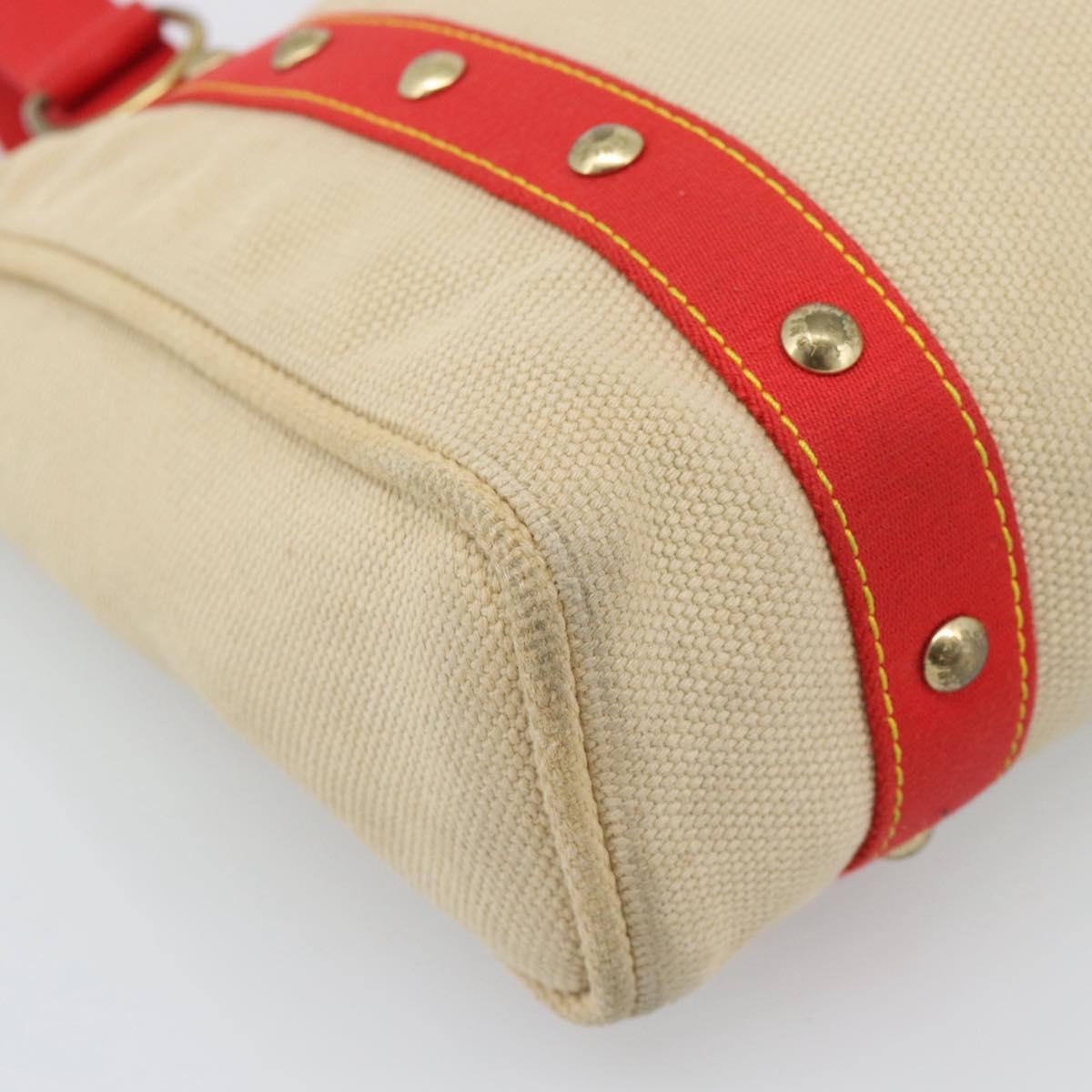 LOUIS VUITTON Antigua Cabas MM Tote Bag Beige Red M40035 LV Auth ep15323