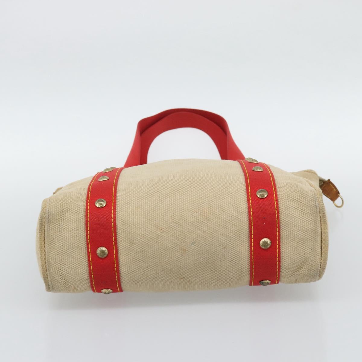 LOUIS VUITTON Antigua Cabas MM Tote Bag Beige Red M40035 LV Auth ep15323