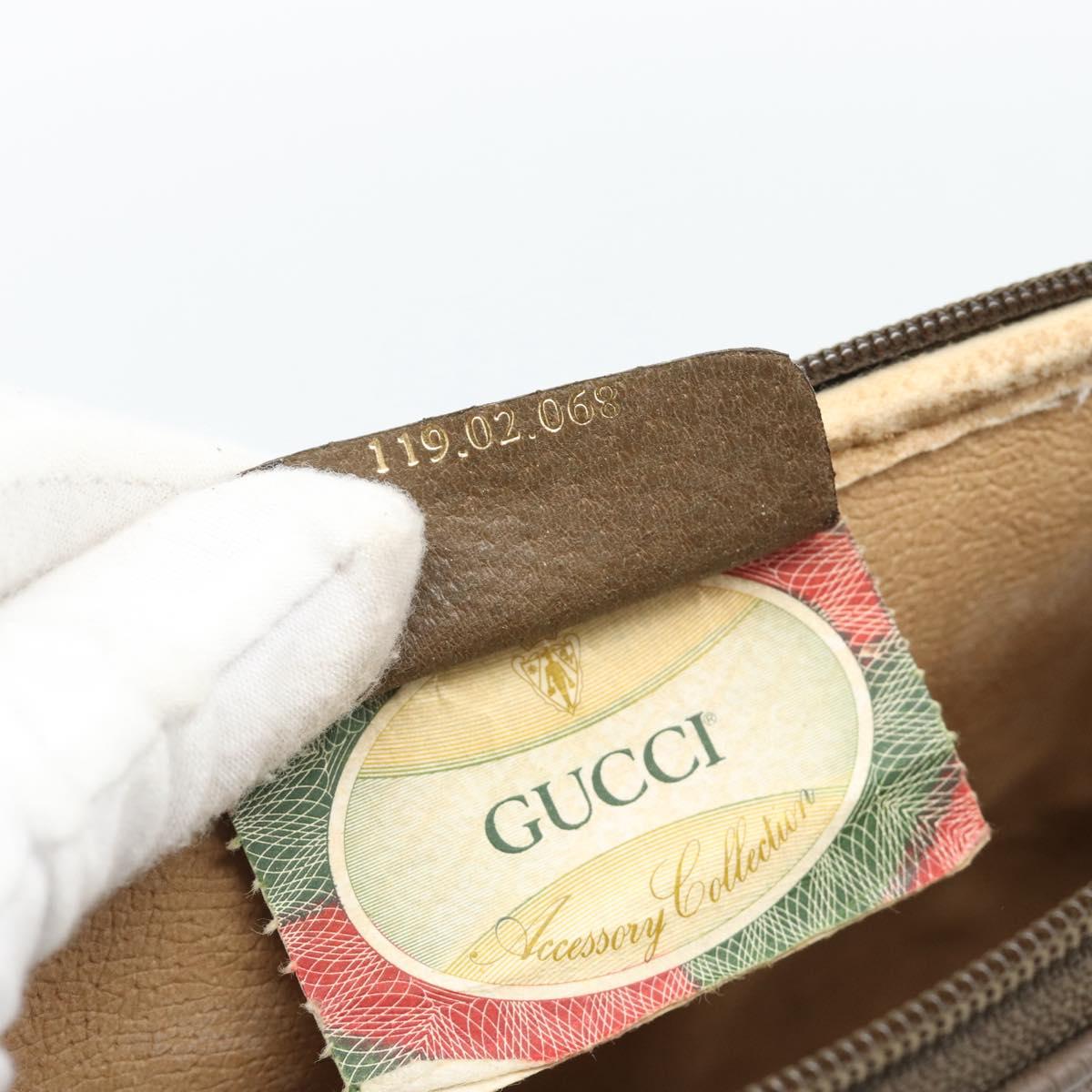 GUCCI GG Supreme Shoulder Bag PVC Leather Beige Gold Tone Auth ep15327