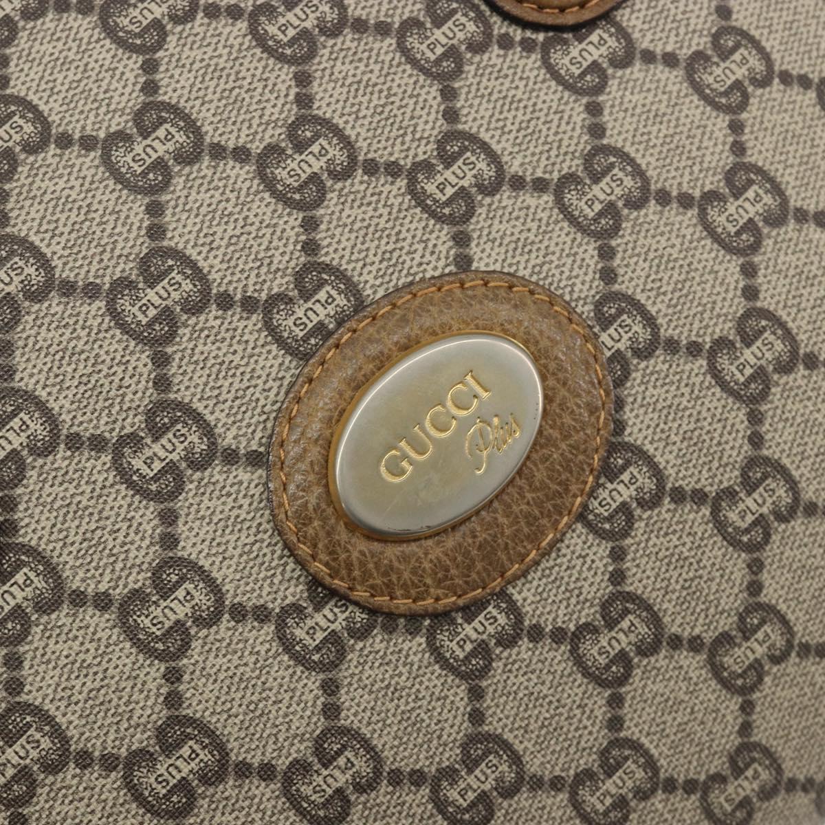 GUCCI GUCCI Plus Supreme Hand Bag PVC Beige Gold Tone Auth ep15328