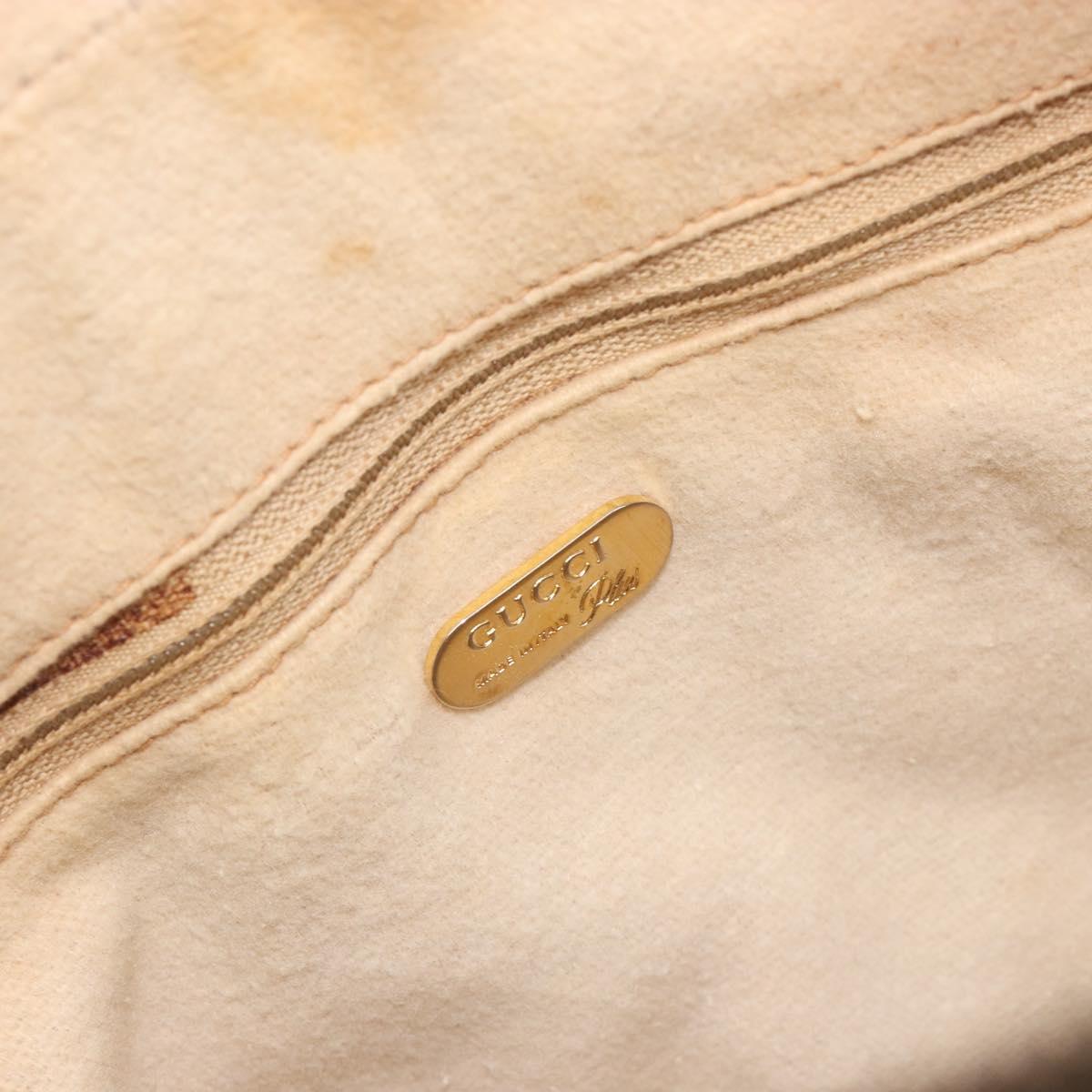 GUCCI GUCCI Plus Supreme Hand Bag PVC Beige Gold Tone Auth ep15328