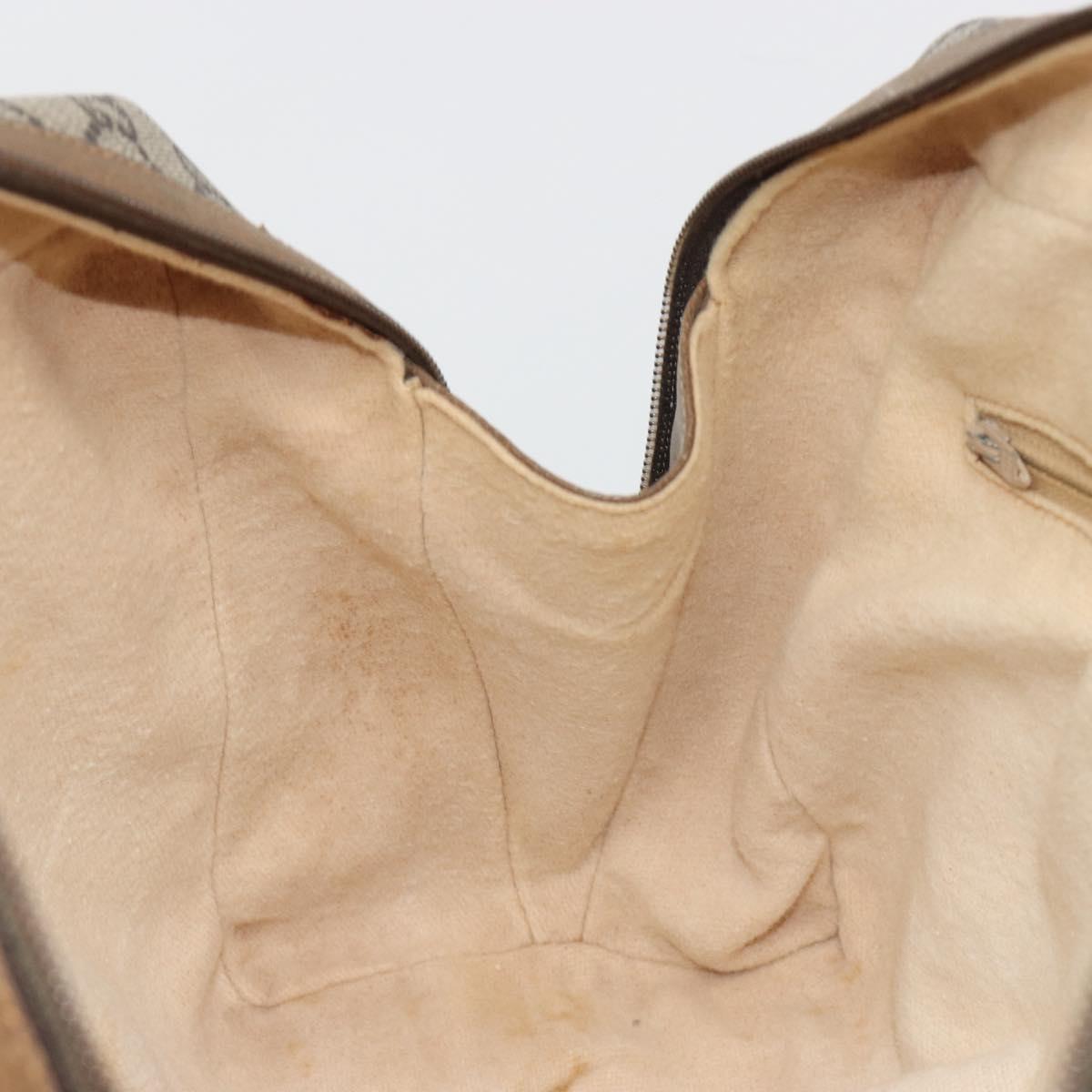 GUCCI GUCCI Plus Supreme Hand Bag PVC Beige Gold Tone Auth ep15328