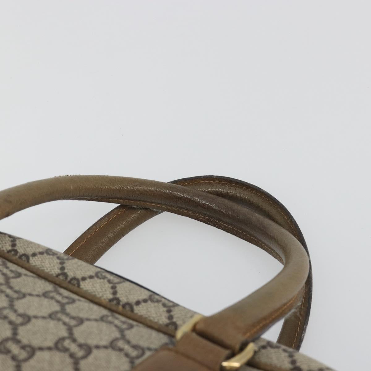 GUCCI GUCCI Plus Supreme Hand Bag PVC Beige Gold Tone Auth ep15328