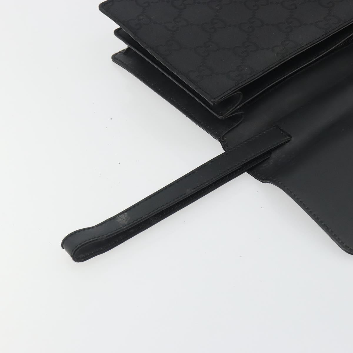 GUCCI GG Clutch Bag Nylon Black Silver 018 1600 Auth ep15330