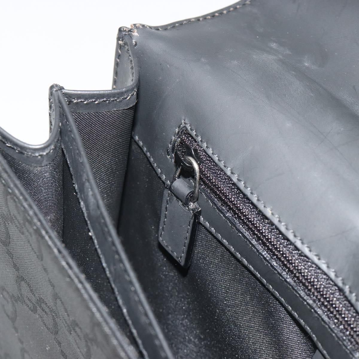 GUCCI GG Clutch Bag Nylon Black Silver 018 1600 Auth ep15330