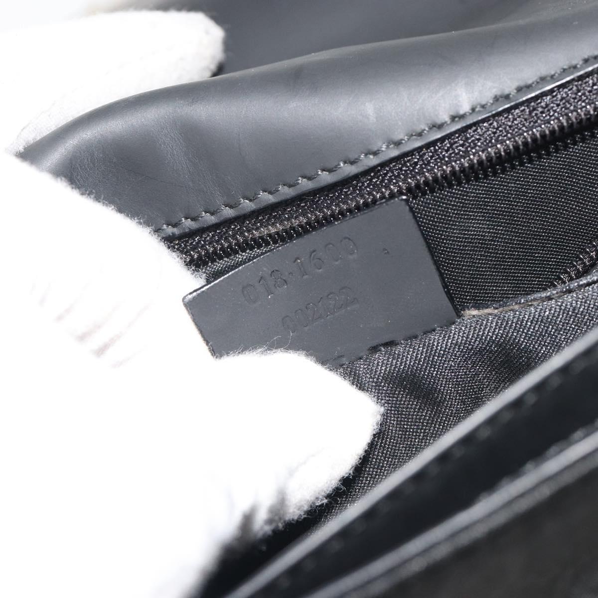 GUCCI GG Clutch Bag Nylon Black Silver 018 1600 Auth ep15330