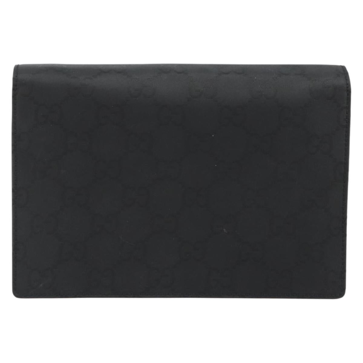 GUCCI GG Clutch Bag Nylon Black Silver 018 1600 Auth ep15330