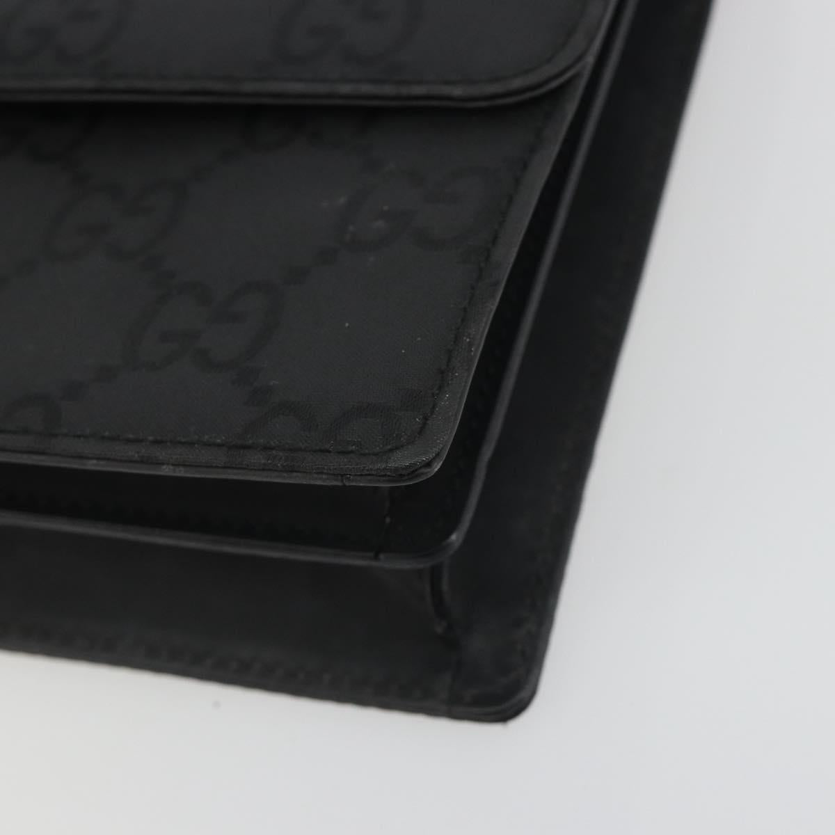 GUCCI GG Clutch Bag Nylon Black Silver 018 1600 Auth ep15330