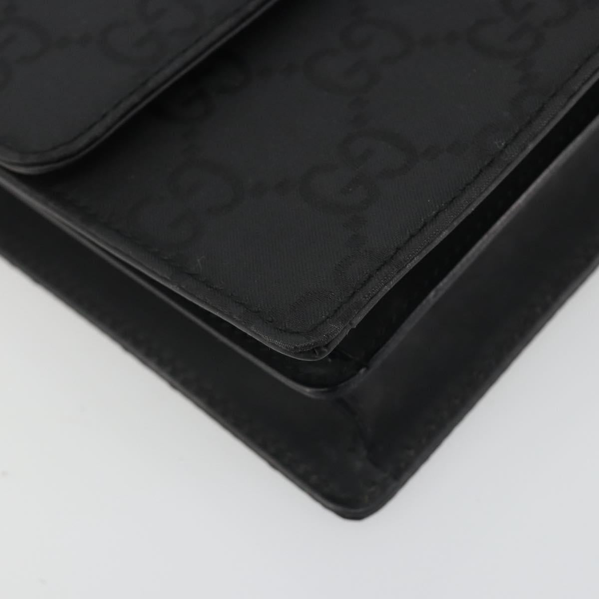 GUCCI GG Clutch Bag Nylon Black Silver 018 1600 Auth ep15330
