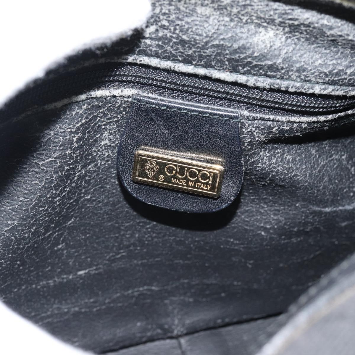 GUCCI GG Canvas Hand Bag Black Gold Tone Auth ep15335
