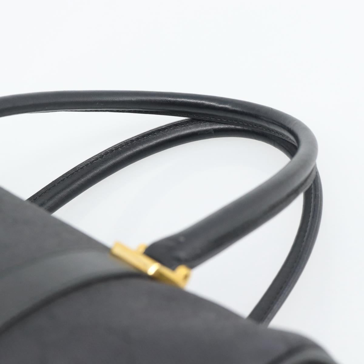 GUCCI GG Canvas Hand Bag Black Gold Tone Auth ep15335