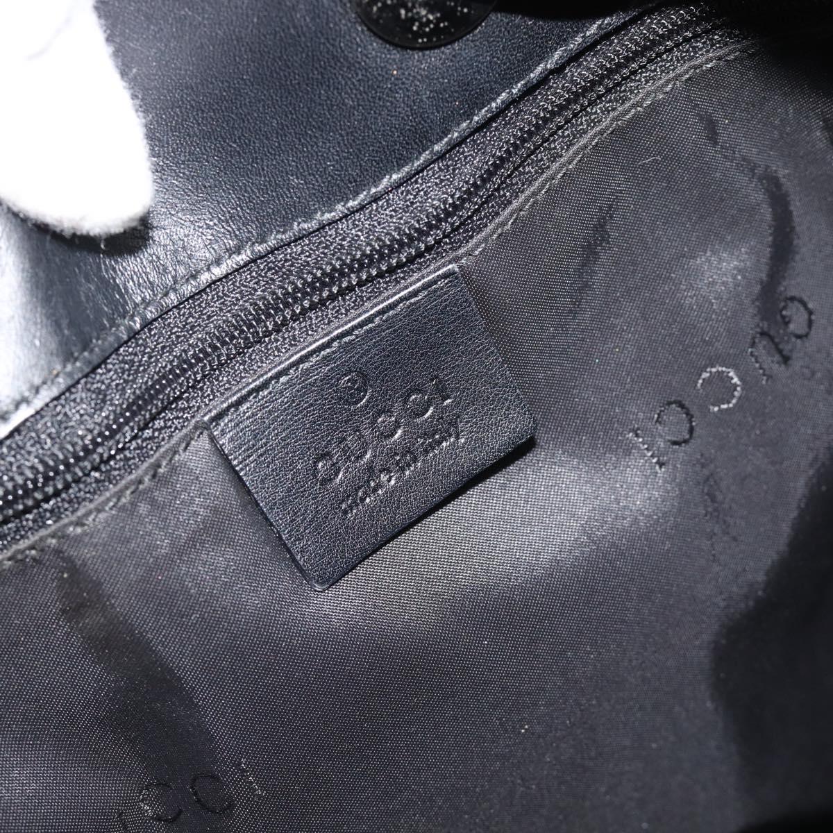 GUCCI GG Canvas Bamboo Hand Bag Black Silver 001 4033 Auth ep15336A