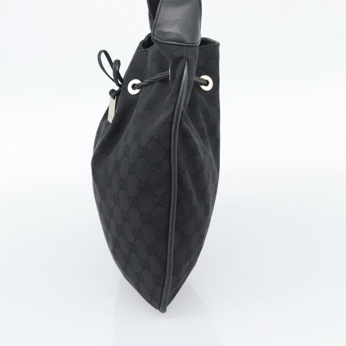 GUCCI GG Canvas Bamboo Hand Bag Black Silver 001 4033 Auth ep15336A