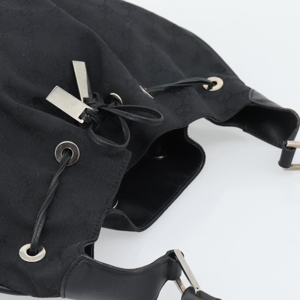 GUCCI GG Canvas Bamboo Hand Bag Black Silver 001 4033 Auth ep15336A