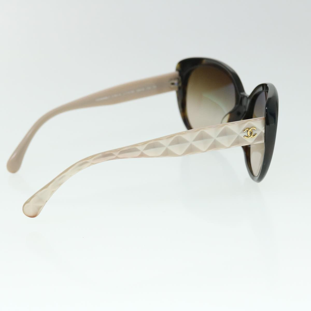 CHANEL Sunglasses Plastic Brown Pearl CC Auth ep1534