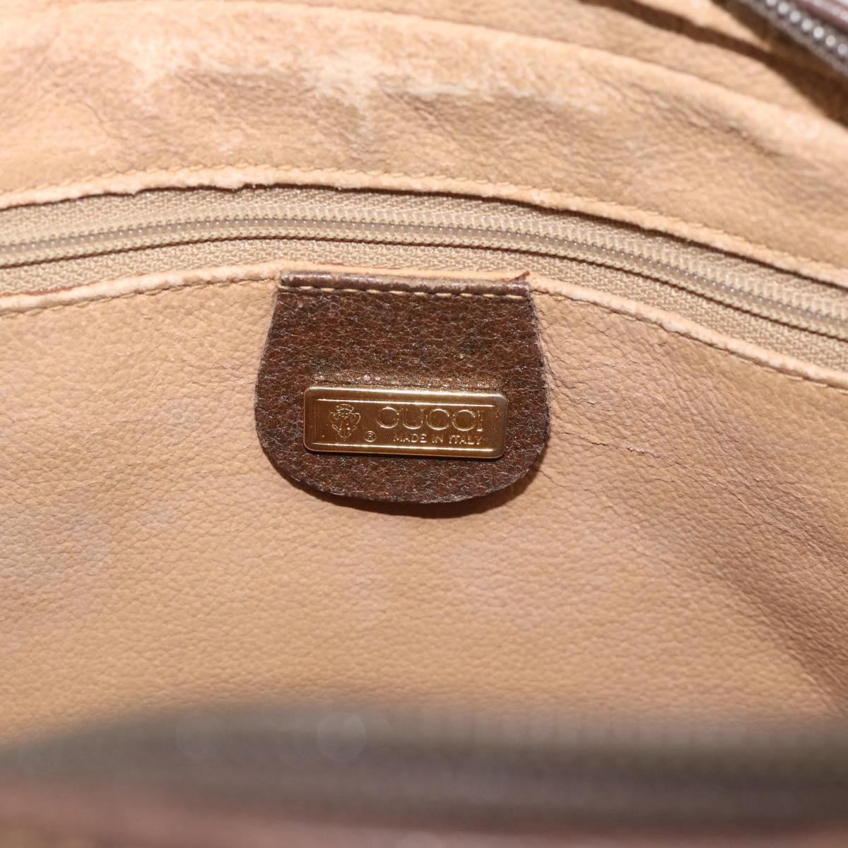 GUCCI GG Supreme Hand Bag PVC Leather Beige Gold Tone Auth ep15341