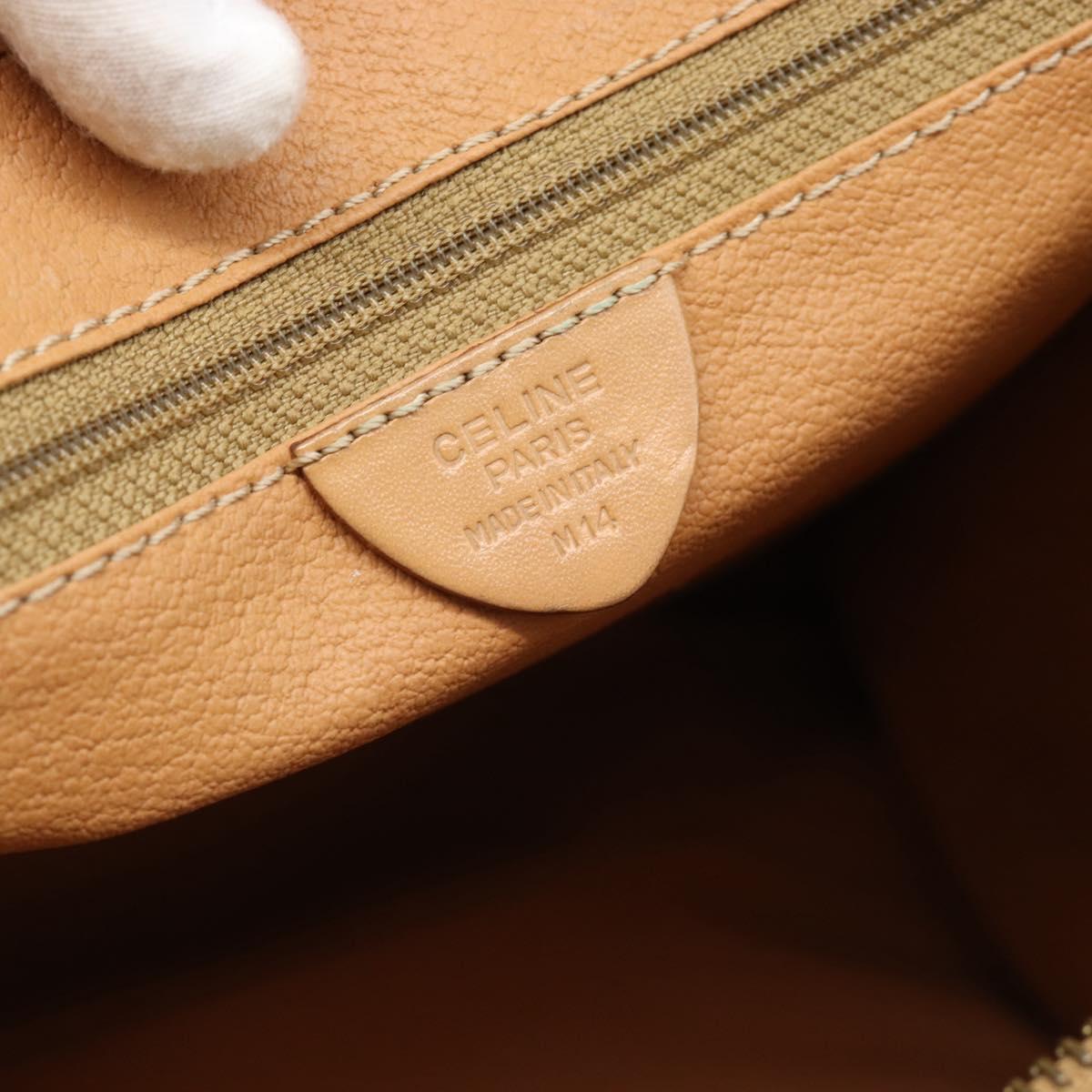 CELINE Macadam Tote Bag PVC Leather Brown Gold Tone Auth ep15343