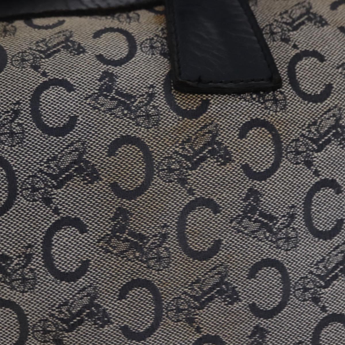 CELINE C Sulky Boston Bag Canvas Navy Gold Tone Auth ep15354