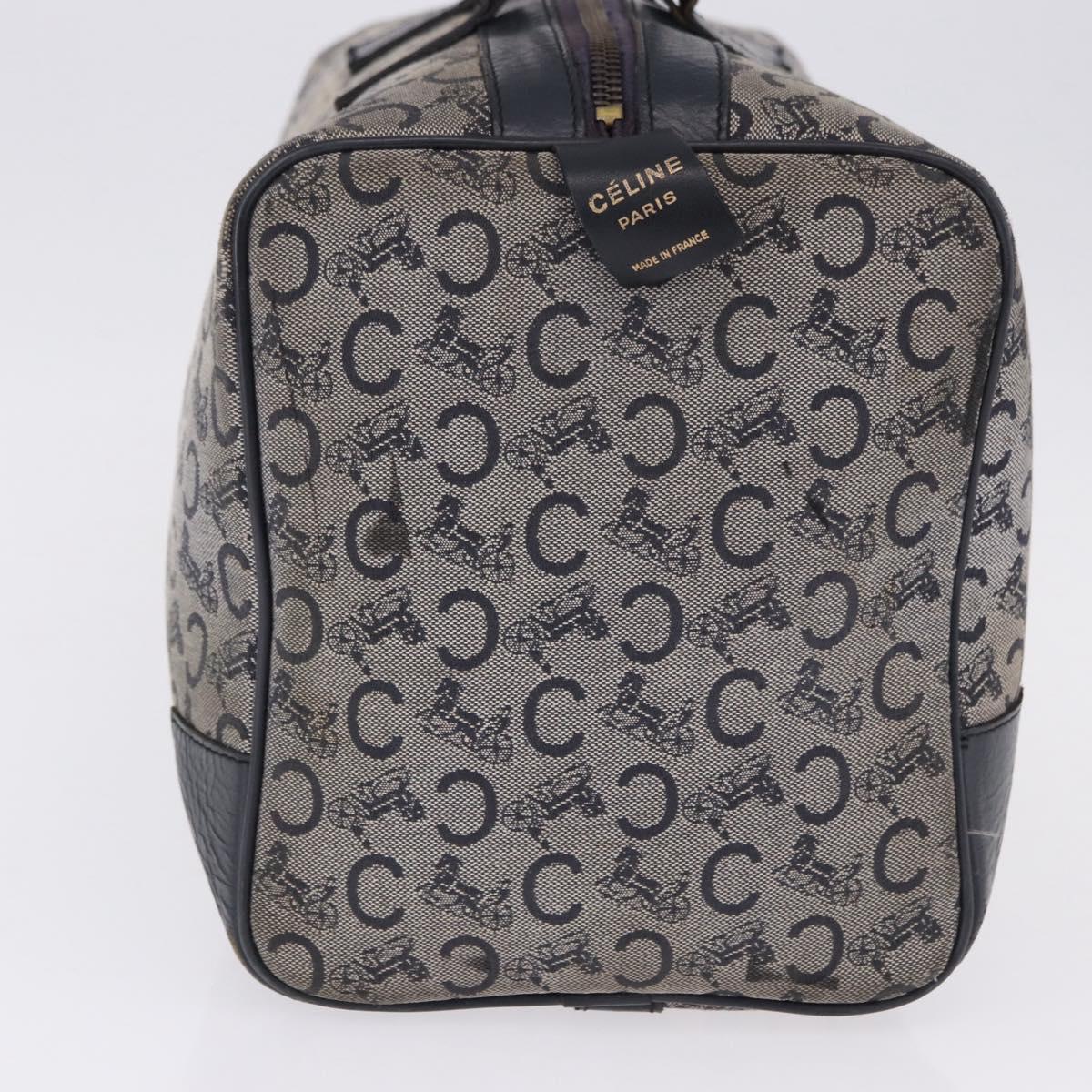 CELINE C Sulky Boston Bag Canvas Navy Gold Tone Auth ep15354