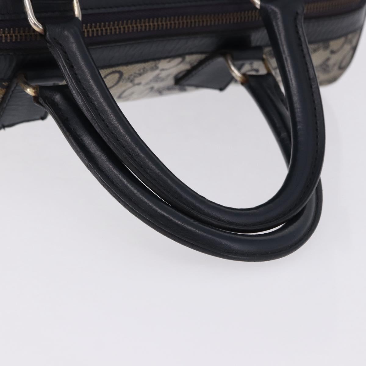 CELINE C Sulky Boston Bag Canvas Navy Gold Tone Auth ep15354