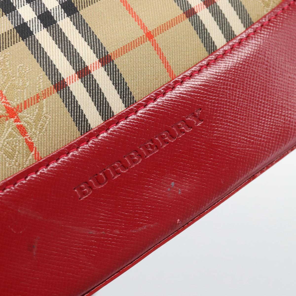 BURBERRY Nova Check Hand Bag Canvas 2way Beige Red Auth ep15355A