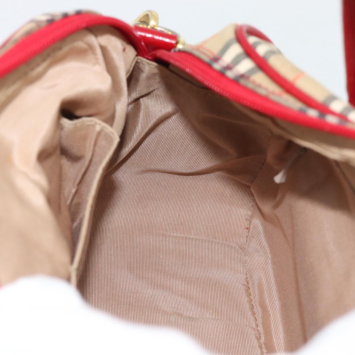 BURBERRY Nova Check Hand Bag Canvas 2way Beige Red Auth ep15355A