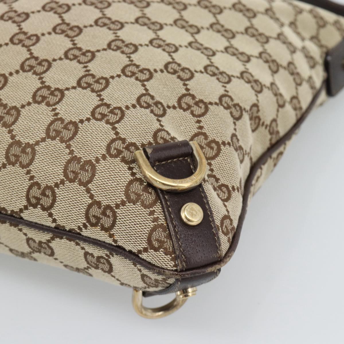 GUCCI GG Canvas Shoulder Bag Beige Gold Tone 131326 Auth ep15356A