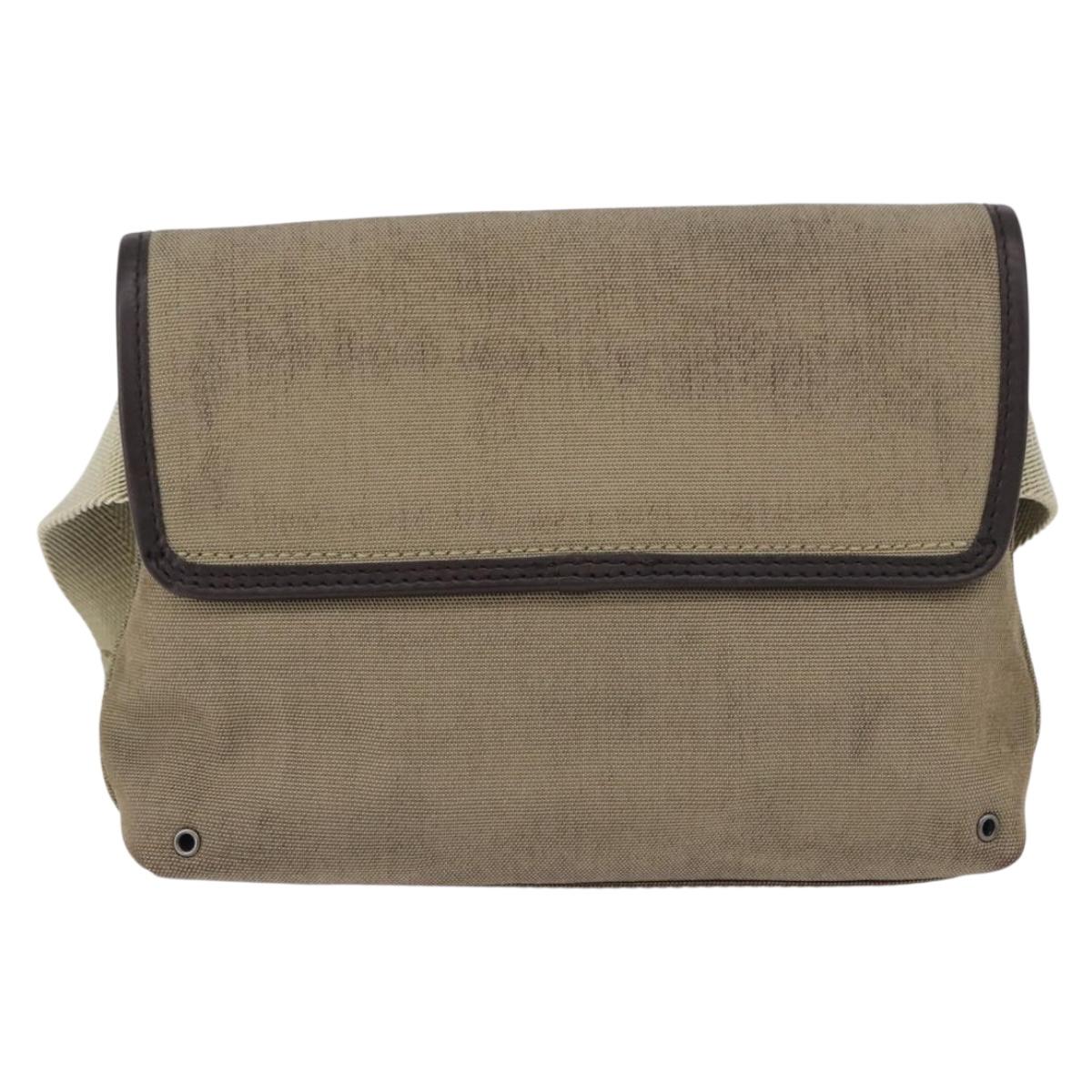 GUCCI Waist Bag Canvas Beige Silver 92543 Auth ep15357