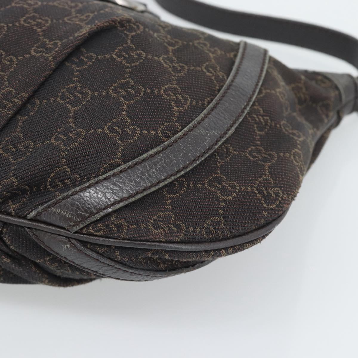 GUCCI GG Canvas Shoulder Bag Outlet Brown Silver 265691 Auth ep15359