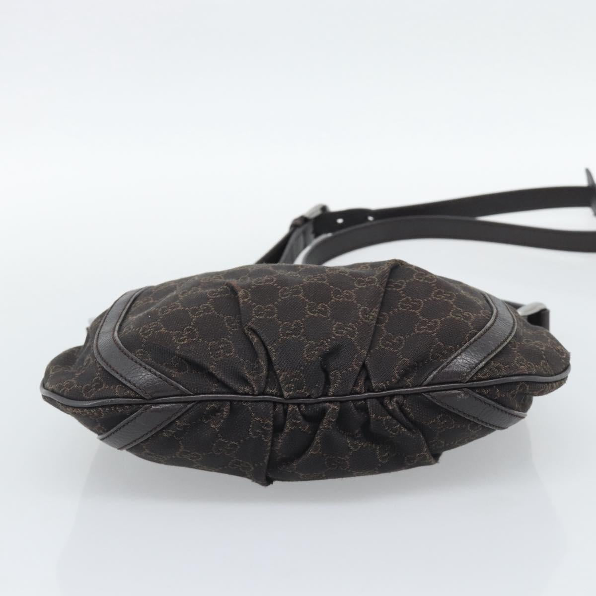 GUCCI GG Canvas Shoulder Bag Outlet Brown Silver 265691 Auth ep15359