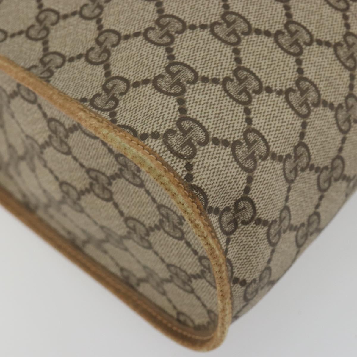 GUCCI GG Supreme Tote Bag PVC Leather Beige Gold Tone 56 02 998 Auth ep15360