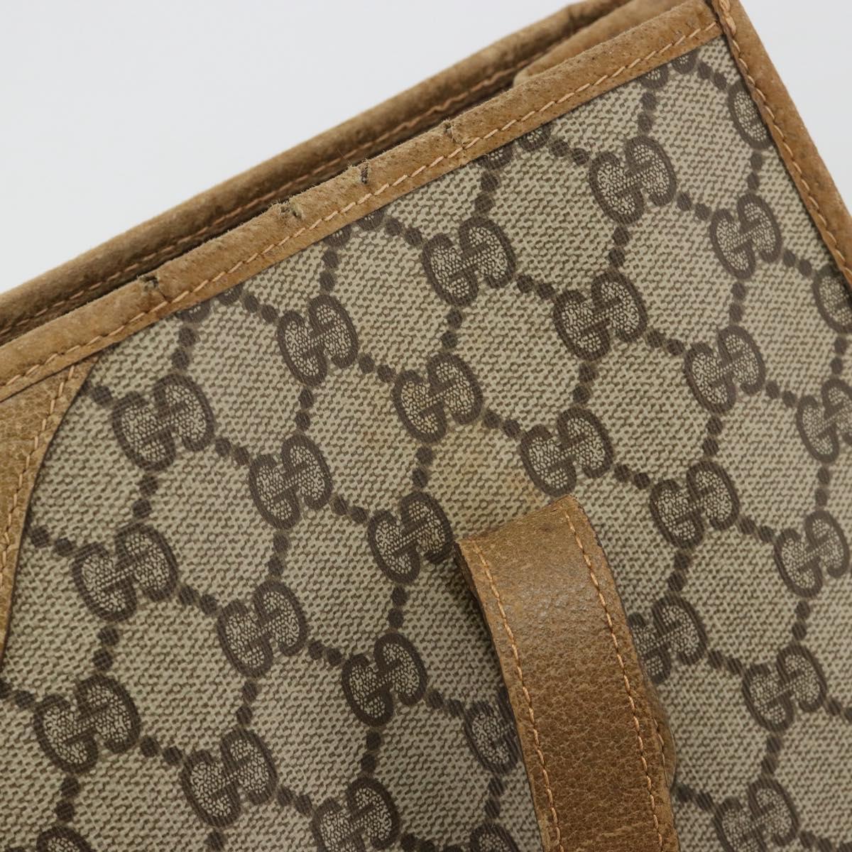 GUCCI GG Supreme Tote Bag PVC Leather Beige Gold Tone 56 02 998 Auth ep15360