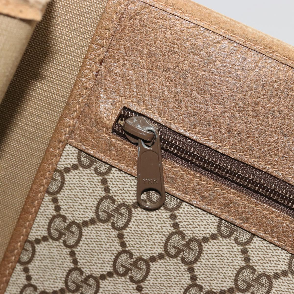GUCCI GG Supreme Tote Bag PVC Leather Beige Gold Tone 56 02 998 Auth ep15360