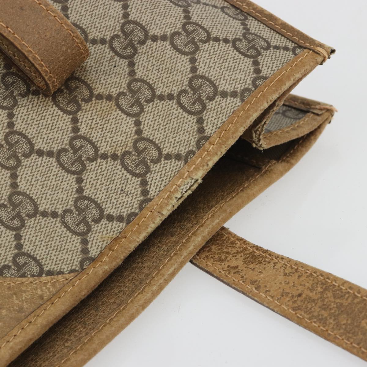 GUCCI GG Supreme Tote Bag PVC Leather Beige Gold Tone 56 02 998 Auth ep15360