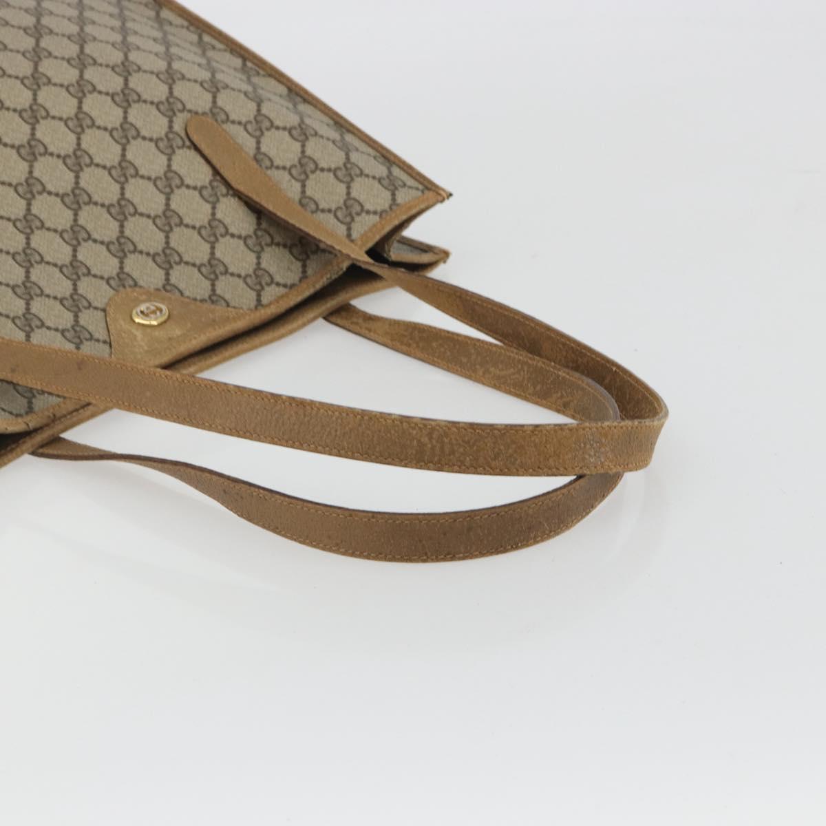 GUCCI GG Supreme Tote Bag PVC Leather Beige Gold Tone 56 02 998 Auth ep15360