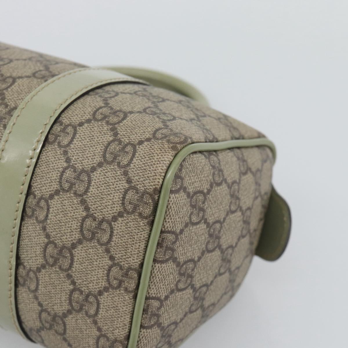 GUCCI GG Supreme Hand Bag PVC Leather Beige Gold Tone 193604 Auth ep15362A