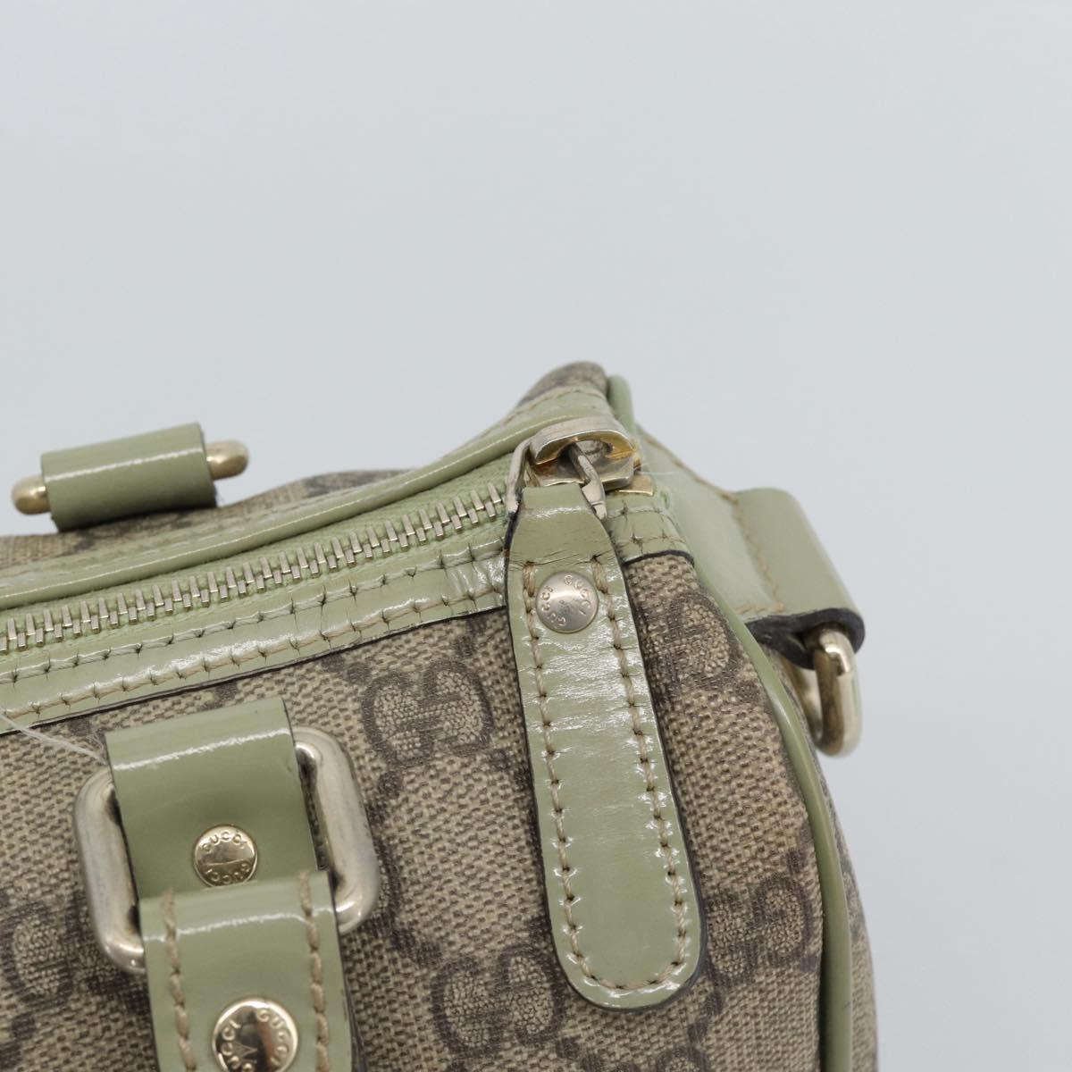 GUCCI GG Supreme Hand Bag PVC Leather Beige Gold Tone 193604 Auth ep15362A