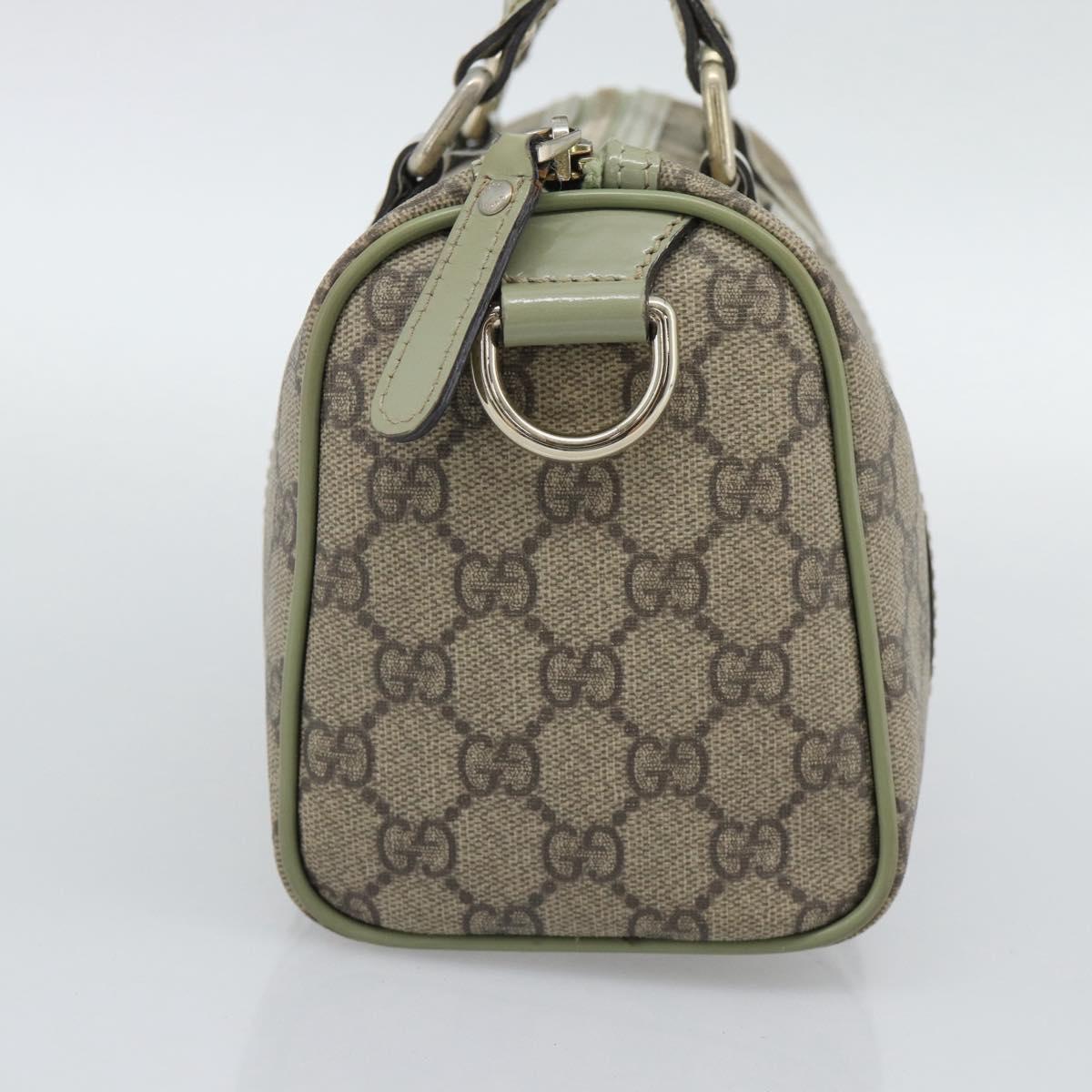 GUCCI GG Supreme Hand Bag PVC Leather Beige Gold Tone 193604 Auth ep15362A
