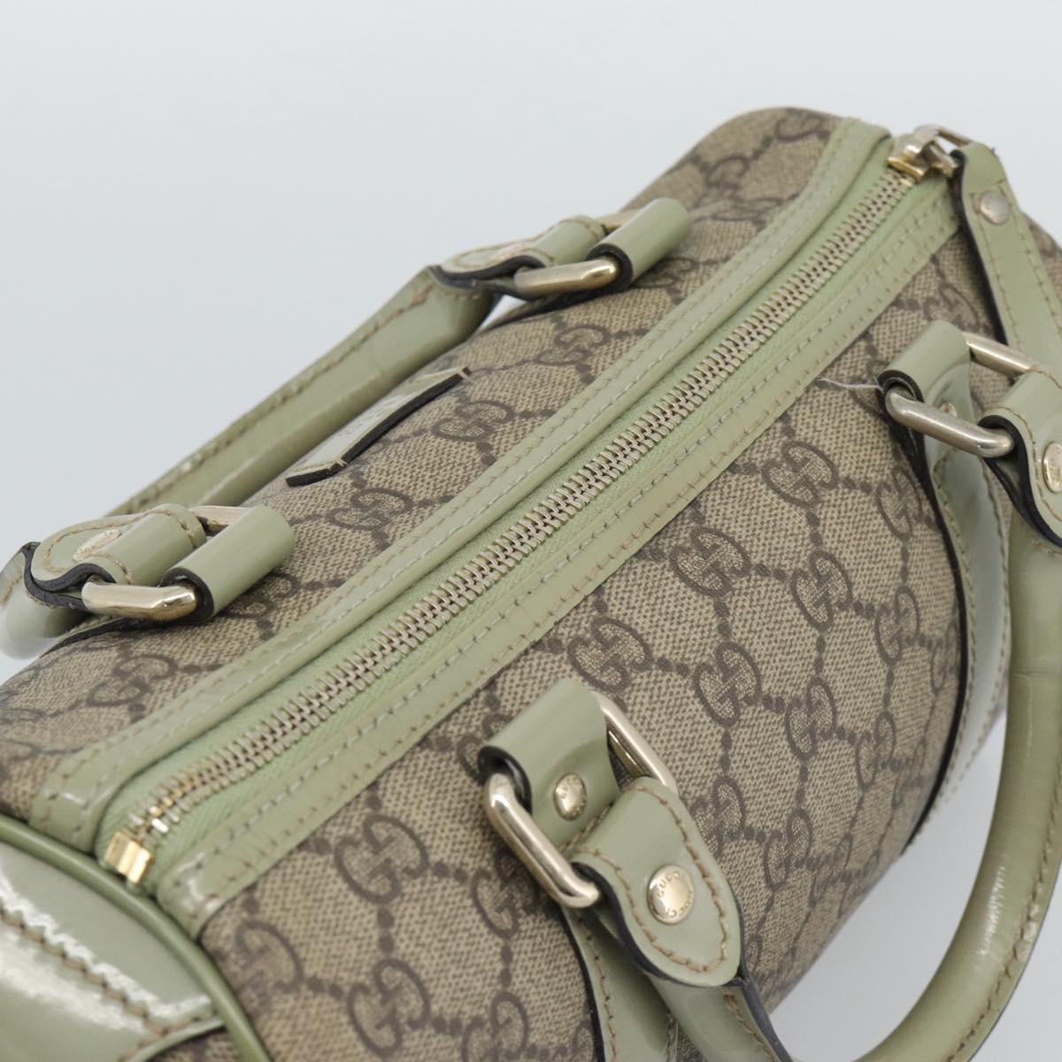 GUCCI GG Supreme Hand Bag PVC Leather Beige Gold Tone 193604 Auth ep15362A