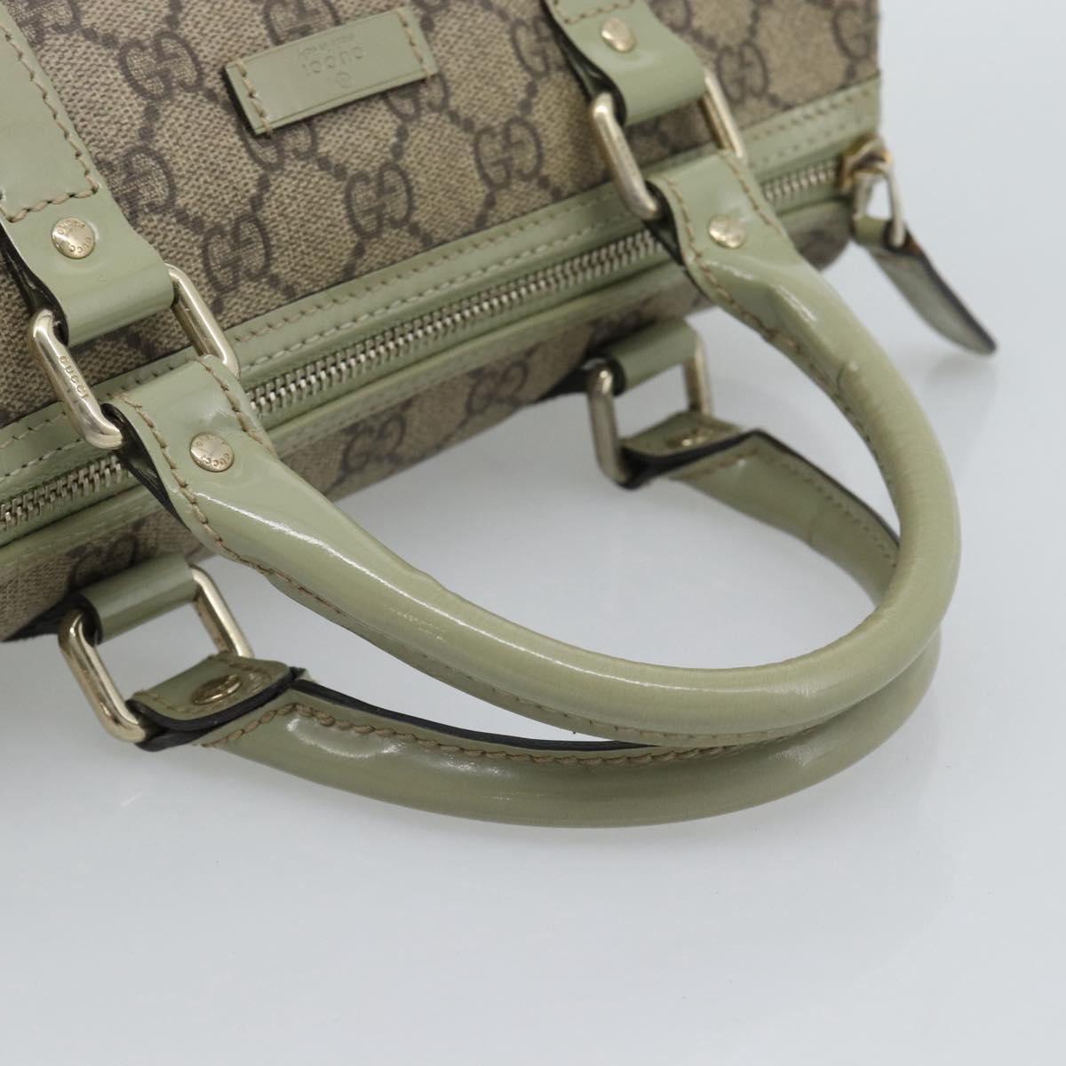 GUCCI GG Supreme Hand Bag PVC Leather Beige Gold Tone 193604 Auth ep15362A