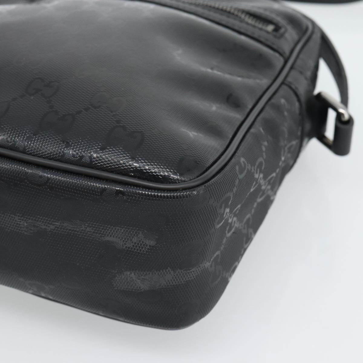 GUCCI GG Implementation Shoulder Bag PVC Black Silver 233268 Auth ep15366A